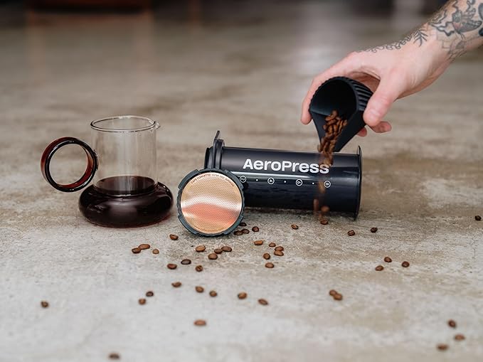 Filter for use in AeroPress Go/AeroPress Coffee Makers (Superfine) - Premium Replacement Disc - Reusable Metal, Titanium Coated Stainless Steel. Upgrade Your Mesh or Filter Papers