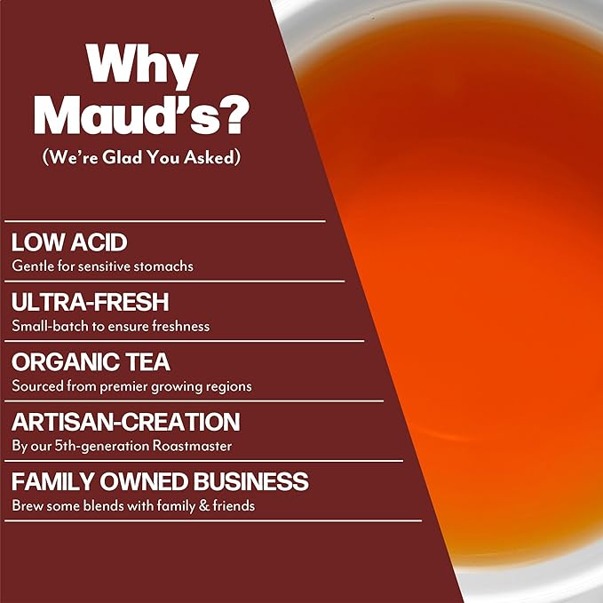 Maud's Organic Cinnamon Black Tea & Organic English Breakfast Black Tea Pods Bundle, 46 ct, Recyclable Single Serve Tea Pods – 100% Gourmet Blended Tea Leaves, Compatible with Keurig K Cups Maker