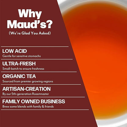 Maud's Organic Cinnamon Black Tea & Organic English Breakfast Black Tea Pods Bundle, 46 ct, Recyclable Single Serve Tea Pods – 100% Gourmet Blended Tea Leaves, Compatible with Keurig K Cups Maker