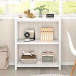 Load image into Gallery viewer, FOLUBAN Small Bookshelf, Modern 3 Tier Book Shelf, Wood and Metal Bookcase for Home Office Living Room Bedroom, White Oak