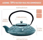Load image into Gallery viewer, Cast Iron Teapot,SECHUDO Tea Kettle Coated with Enameled Interior for Loose Tea,Cast Iron Teapot with Stainless Steel Infuser for Stovetop Safe (27.1oz Flat Butterfly Pattern)