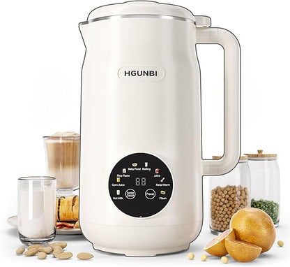 8-in-1 Automatic Nut Milk Maker Machine, 50oz Soy Milk Maker with 12 Blades, Nut Milk Maker Blender for Homemade Plant-Based Milk, Oat, Soy, with Self-Cleaning, Keep Warm, 12-Hour Delay