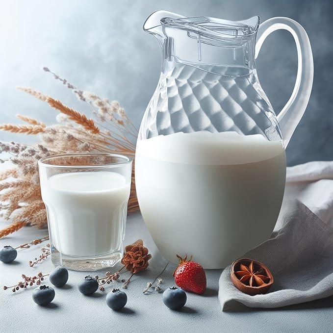 Amazing Abby - Bubbly Whirly Grand - Plastic Pitcher (96 oz, 3 Quart), Clear Water Pitcher with Lid, Fridge Jug, BPA-Free, Shatter-Proof, Great for Iced Tea, Sangria, Lemonade, Juice, Milk, and More