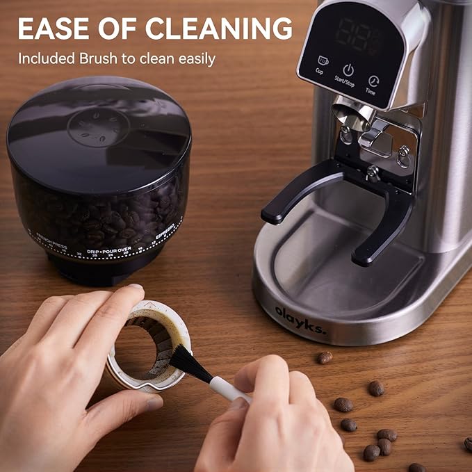 Conical Burr Coffee Grinder Electric with Electronic Timer, Anti-Static, Coffee Grinders for Home Use, Adjustable Conical Burr Mill with 48 Precise Settings for Espersso/Drip/French Press