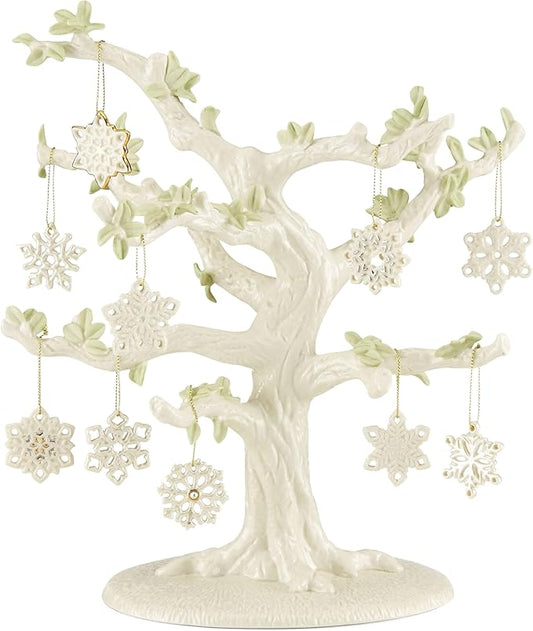 Lenox 890633 Snowflake 10-Piece Ornament & Tree Set, Display Stand