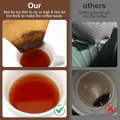 400 Pcs Natural Coffee Filters, Unbleached Cone Filters #4 Cone Paper Coffee Filter 8-12 Cup, 4 Filter Fits for Pour Over and Drip Coffees Maker Chemical-Free Paper for Home, Travel, Office Use