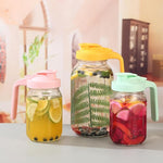 Load image into Gallery viewer, Glass Pitcher with Lid, 64 OZ Mason Jar Pitcher Double Leak Proof, 2 Quart Breast Milk Storage Containers for Fridge, Wide Mouth Glass Jar for Sun Tea, Juice, Cold Brew Coffee