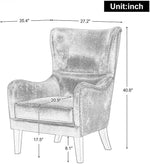 Load image into Gallery viewer, Hi-Back Brown Vintage Distressed Accent Chair with Ottoman, Tufted Design &amp; Nailhead Trim, Polyester Fabric, Foam-Pocket Spring Seat, Living Room, Study, Bedroom Chair and Ottoman Set