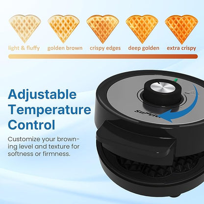 Heart Belgian Waffle Maker: Electric Waffle Machine with Adjustable Browning Control, Waffle Iron with Nonstick Plates Easy Cleanup, Breakfast Maker for Kids and Families, Stainless Steel