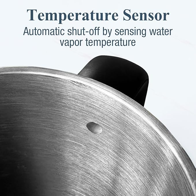 Nueve&Five 1.7L (57oz) Large Electric Kettle Perfect for 7+Cups of Tea and Coffee,2 quarts Double Wall Big Electric Tea Kettle,Auto Shut Off,1200W Hot Water Kettle Electric-Black