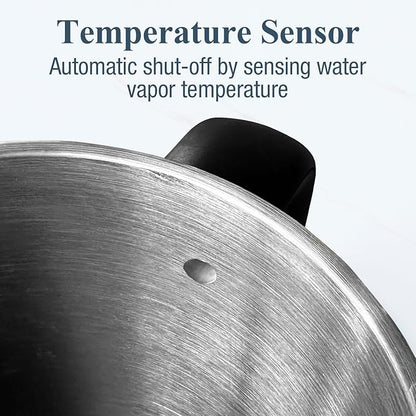 Nueve&Five 1.7L (57oz) Large Electric Kettle Perfect for 7+Cups of Tea and Coffee,2 quarts Double Wall Big Electric Tea Kettle,Auto Shut Off,1200W Hot Water Kettle Electric-Black