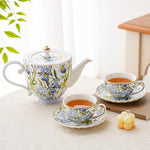 Load image into Gallery viewer, Flower Ceramic Teapot，28.7oz Blue Flower Teapot for Tea Party, Women's Gathering, Family Gathering (Blue)