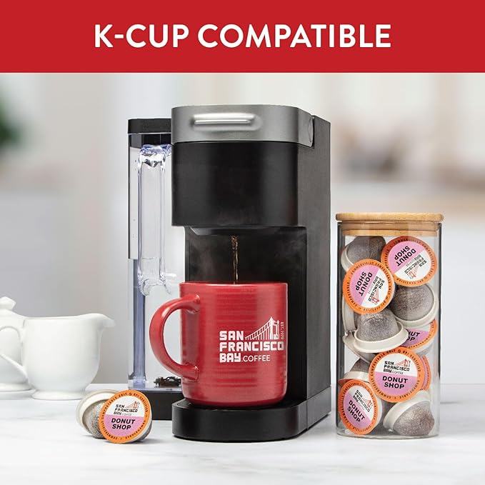 San Francisco Bay Compostable Coffee Pods - Donut Shop (36 Ct) K Cup Compatible including Keurig 2.0, Light Roast
