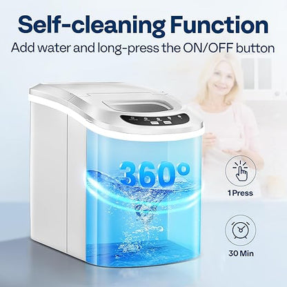 VIVOHOME Countertop Ice Maker 26lbs/Day 9 Ice Cubes in 6 Mins Ice Maker Machine with Hand Scoop and Self Cleaning Ice Cube Maker Red