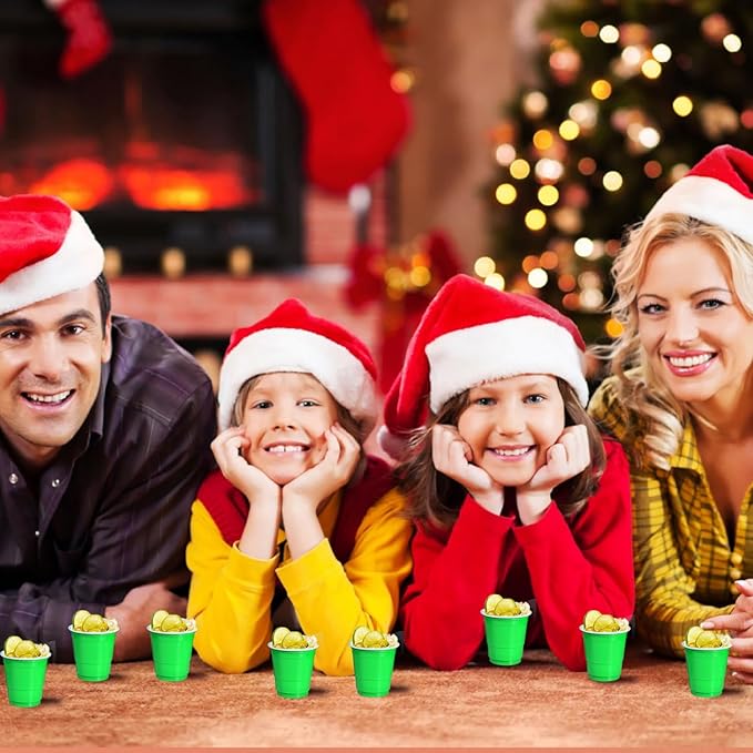 100 Pack 2 oz Plastic Shot Glasses Disposable Shot Cups, Mini 2oz Party Cups for Christmas, St Patrick's Day, Birthday, Wedding, Bachelorette Party (Green)