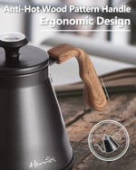 Load image into Gallery viewer, Harriet Gooseneck Kettle with Thermometer for Pour Over Coffee and Tea, 37 fl oz, Stainless Steel, Durable 3-Layer Base, Ideal Spout for Precision Pouring, Compatible with all Stove Tops, Black