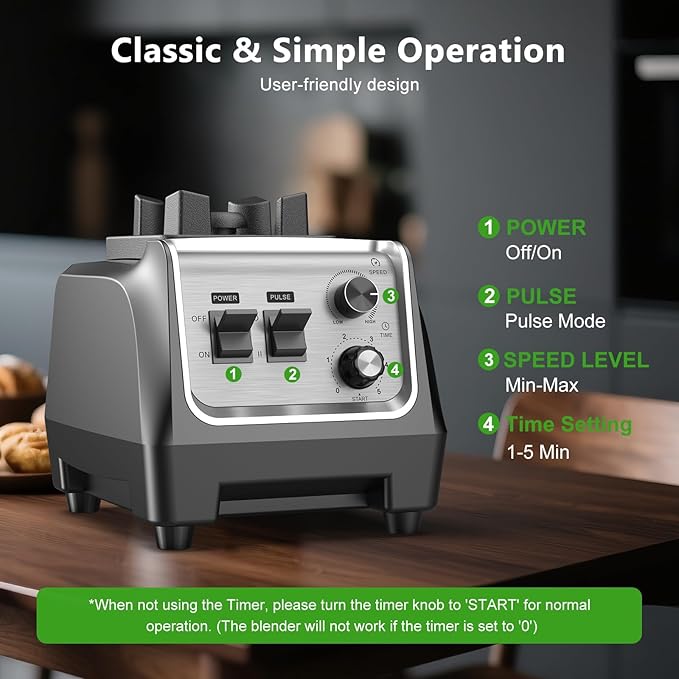 1800W Smoothie Blender and Grinder Combo 70OZ Large Capacity Countertop Blenders for Kitchen High Speed Blender for Smoothies Ice Crushing Frozen Drinks Puree