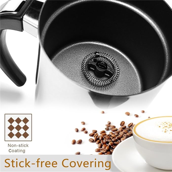 Milk Frother, Automatic Milk Steamer with New Foam Density Feature, Electric Frother with Hot or Cold Milk Function for Coffee, Cappuccino and Breakfast