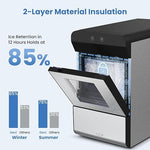 Load image into Gallery viewer, Gevi V2.0 Countertop Gemi Nugget Ice Maker | Self-Cleaning Pellet Ice Machine | Stainless Steel Housing |16.7''H Fits Perfectly Under Wall Cabinet | Silver with Viewing Window