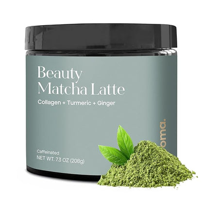 Kroma’s Beauty Matcha Latte Powder 7.18 Oz, 204g, 24 Servings – Collagen Ceremonial Grade Matcha Green Tea with Protein for Glowing Skin & Hair Support w/ Bovine Collagen, Ginger & Turmeric - Premium Matcha Powder w/ Adaptogenic Mushrooms