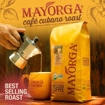 Load image into Gallery viewer, Mayorga Organic Coffee 12oz Cafe Cubano Roast - Dark Roast Whole Bean Coffee Specialty Grade, 100% Arabica, Slow Roasted, Bold and Smooth Flavor with Low Acidity - USDA Organic, Non-GMO, Kosher,