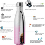 Load image into Gallery viewer, BJPKPK 17oz Insulated Water Bottles Stainless Steel,Sports Water Bottles Keep Cold for 24 Hours and Hot for 12 Hours,BPA Free,Glitter Silver Pink