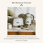 Load image into Gallery viewer, MACKENZIE-CHILDS Electric Kettle, Stainless-Steel Tea Kettle, Gray-and-White Sterling Check