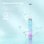 Load image into Gallery viewer, Maestri House Rechargeable Milk Frother with Stand, LunaFro Handheld Electric Foam Maker Waterproof Detachable Stainless Steel Whisk Drink Mixer Foamer for Lattes, Cappuccino