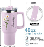 Load image into Gallery viewer, ThermoThrill Ships Next Day, Personalized 40 Oz Tumbler with Handle and Straw Custom Tumbler with Text Stainless Steel Mug Birthday Gifts for Women