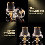 Load image into Gallery viewer, 【2025 New Design】DUJUST‌ Elegant Curvaceous Shot Glass(1.5oz), Crystal Shot Glass Set Decorated with 24K Gold Leaf Flakes BPA-Free &amp; Lead-Free, Perfect for Décor &amp; Collection, Gift Choices - 2 pcs