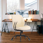 Load image into Gallery viewer, YFO Home Office Desk Chair Office Rubber Casters Ergonomic Computer Chair with Lumbar Support Adjustable Height Rolling Swivel Executive Task Armrests Chair， Cream Leather