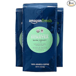 Load image into Gallery viewer, Amazon Fresh Organic Fair Trade Sumatra Whole Bean Coffee, Dark Roast, 12 Ounce (Pack of 3)