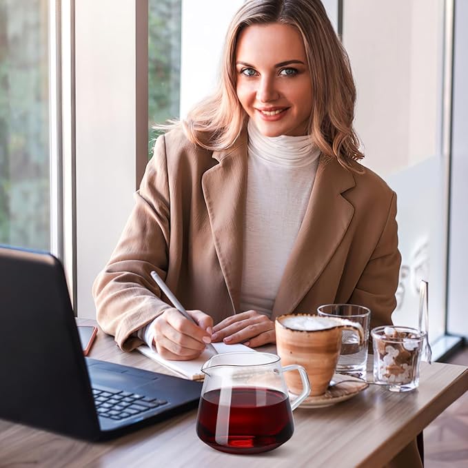 Hand Pour Coffee Maker Glass Coffee Server Latte Art Pitcher Home Carafe Cup Server Simple Drinks Dispenser Clear Coffee Maker(650 ML)