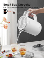 Load image into Gallery viewer, Sekaer Small Electric Tea Kettle Stainless Steel 0.8L Portable Travel Hot Water Boiler, Mini Electric Coffee Kettle with Auto Shut-Off &amp; Boil Dry Protection, Cordless Base &amp; White