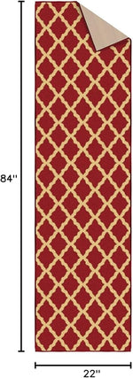 Load image into Gallery viewer, Ottomanson Hallway Runner Rug 1'10" x 7' Non Slip Trellis Area Rugs Easy to Clean Laundry Rug Runner Durable &amp; Pet Friendly Floor Carpet Runners for Hallways Entryway Living Room Kitchen Bathroom, Red