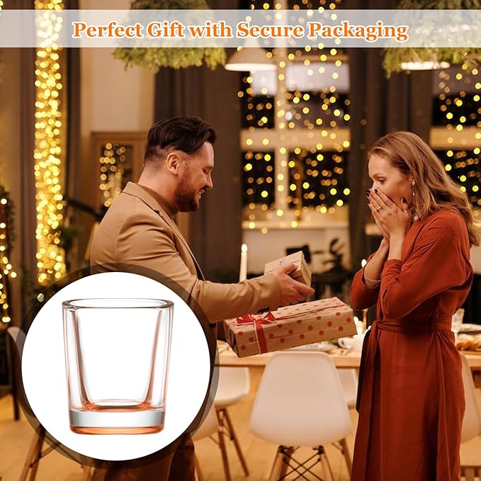 Ruckae 12 Pack 2 OZ Shot Glasses Set Gradient Colorful Shot Glasses Bulk with Heavy Base Square Glass Shot Cups for Vodka Tequila Whiskey Liquor