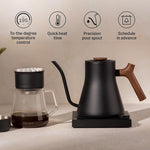 Load image into Gallery viewer, Fellow Stagg EKG Pro Electric Gooseneck Kettle - Pour-Over Coffee and Tea, Quick Heating, Precise Temperature Control, Scheduling, Built-in Brew Timer, Matte Black with Walnut Wood Handle, 0.9 Liter