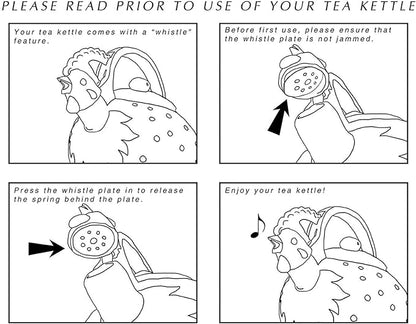 Whistling Tea Kettle for Stove Top Enamel on Steel Teakettle, Supreme Housewares Black Cat Design Teapot Water Kettle Cute Kitchen Accessories Teteras (2.1 Quart, Black Cat)