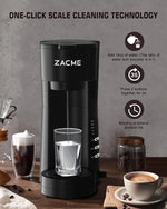 Load image into Gallery viewer, ZACME 4IN1 Single Serve Coffee Maker for K Cup &amp;Ground, Small Coffee Machine with Milk Frother &amp; Grinder, 5 Brew Size, 28oz Water Tank, Adjustable Drip Tray