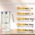 Load image into Gallery viewer, Huogary 5-in-1 Detachable Milk Frother Electric Milk Frother and Steamer Automatic Milk Foamer Frother Hot and Cold Foam Hot Chocolate Maker with Dishwasher Safe (Beige)