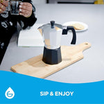 Load image into Gallery viewer, GROSCHE Milano Stovetop Espresso Maker Moka Pot Cuban Coffee Maker Stovetop Coffee Maker Moka Italian Espresso Greca Coffee Maker Brewer Percolator | 9 Espresso Cup, Tuxedo