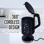 Load image into Gallery viewer, OVENTE Electric Kettle 1500W Fast Boiling Water Heater with 1.7L Double Wall Insulated Borosilicate Glass Interior, Digital Touchscreen, Keep Warm, Auto-Shut Off and Boil-Dry Protection, Black KD96B