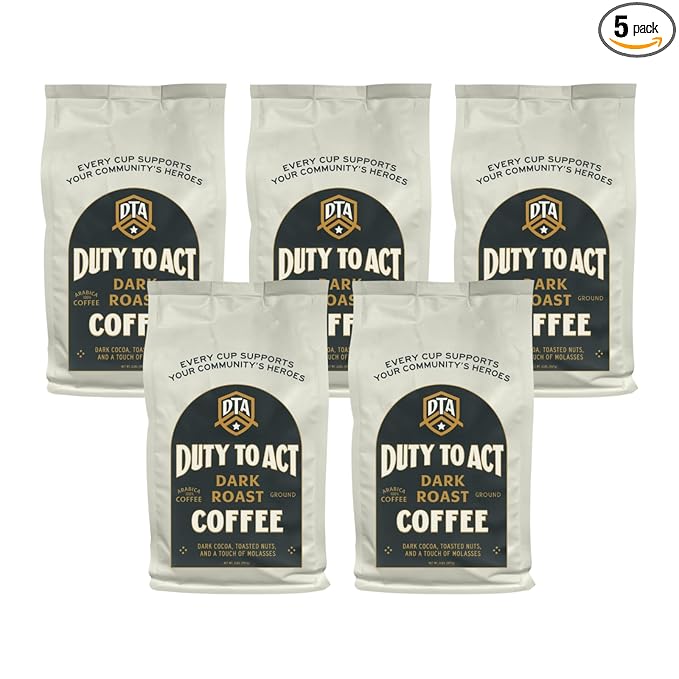 Duty to Act Dark Roast Ground Coffee, 2 lbs (Pack of 5)
