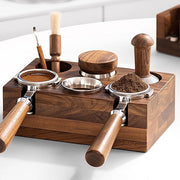 MOJAE Espresso Tamping Station, Walnut Espresso Station, Espresso Organizer Box Fit for 51-54mm Espresso Accessories