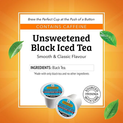 Twinings Brew Over Ice Unsweetened Black Iced Tea 72 K-Cup Pods for Keurig, 12 Count (Pack of 6), Caffeinated