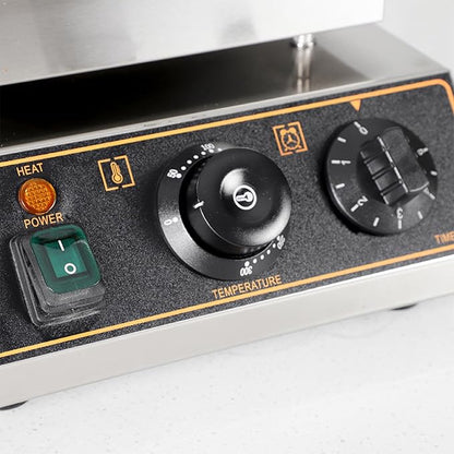 Commercial Square Electric Stainless Steel Waffle Maker Machine 2000W, 4 Slice Nonstick Waffle Maker, Temperature and Time Control, for Restaurant Bakeries Snack Bar Home, 50~300℃