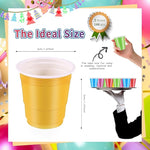 Load image into Gallery viewer, 100 Pack 2 oz Plastic Shot Cups, Mini Disposable Shot Glasses, 2 oz Party Mini Cups for Bachelorette Party, Birthday, Parties Favor, Baby Shower Supplies (Multi Colors)