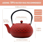 Load image into Gallery viewer, Big Cast Iron Teapot, Tea Kettle, Cast Iron Teapot with Stainless Steel Infuser for Stovetop Safe (1800ml-Teapot-002)