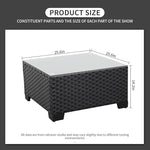 Load image into Gallery viewer, Rattaner Patio Furniture Wicker Coffee Table Outdoor Garden Square Side Table with Tempered Glass Top Black