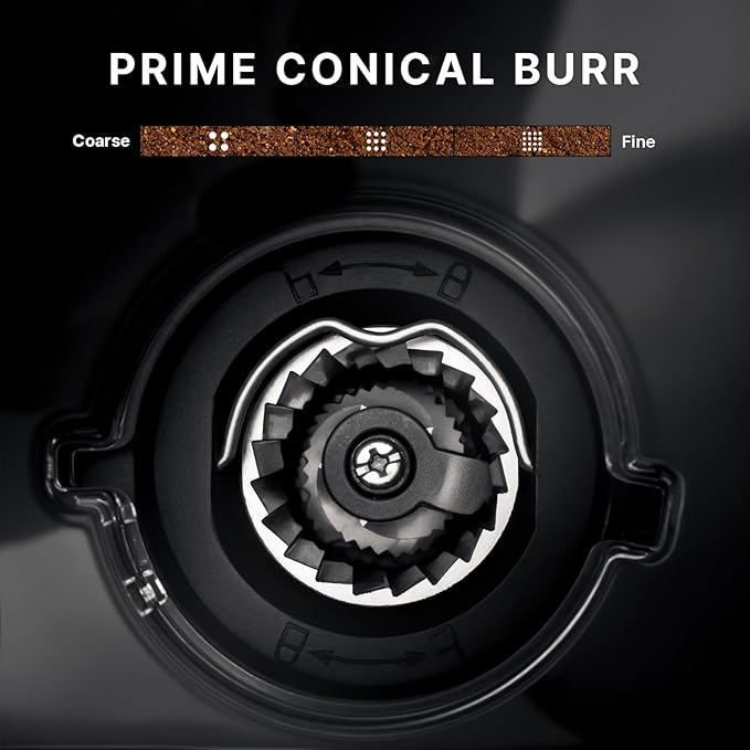 Coffee Maker with Grinder, Programmable Hot and Cold Coffee Maker with 22 oz Glass Carafe, Fully Automatic Coffee Machine with Timer, Removable Filter, Black Americano Coffee Machine